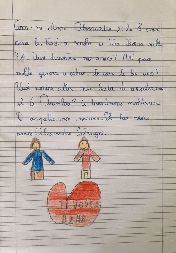 Bambino cosentino di 8 anni scrive al suo coetaneo lasciato solo in aula:  «Vieni al mio compleanno» - COSENZA 2.0